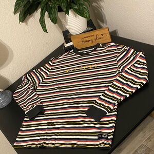 Welcome Striped LS Tee